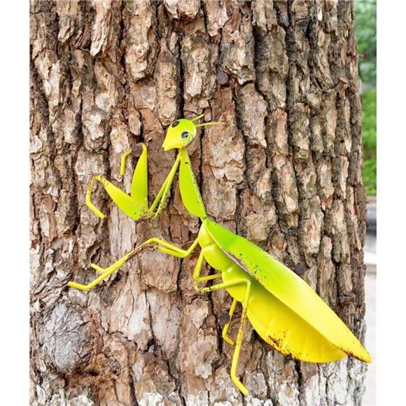 5Metal Mantis Garden Yard Art Decor Set of 2 Lawn Patio Tree Ornaments Sculpture - Picture 4 of 6
